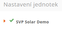 Nastavení jednotek